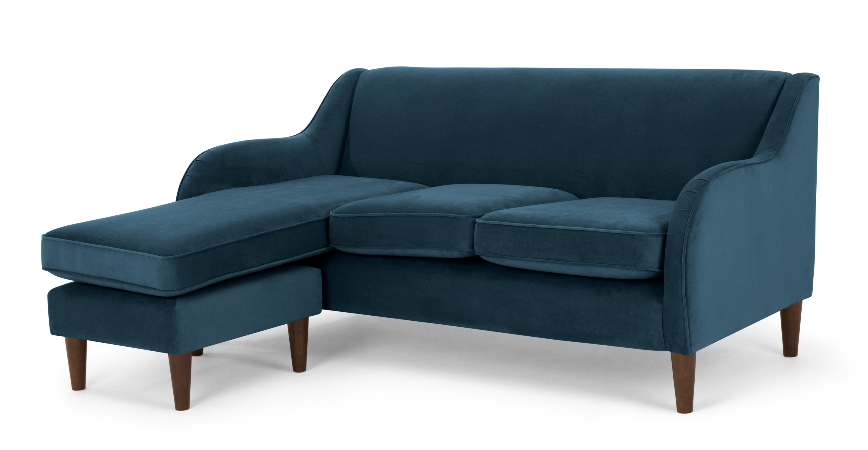 Helena Large Corner Sofa Plush Teal Velvet