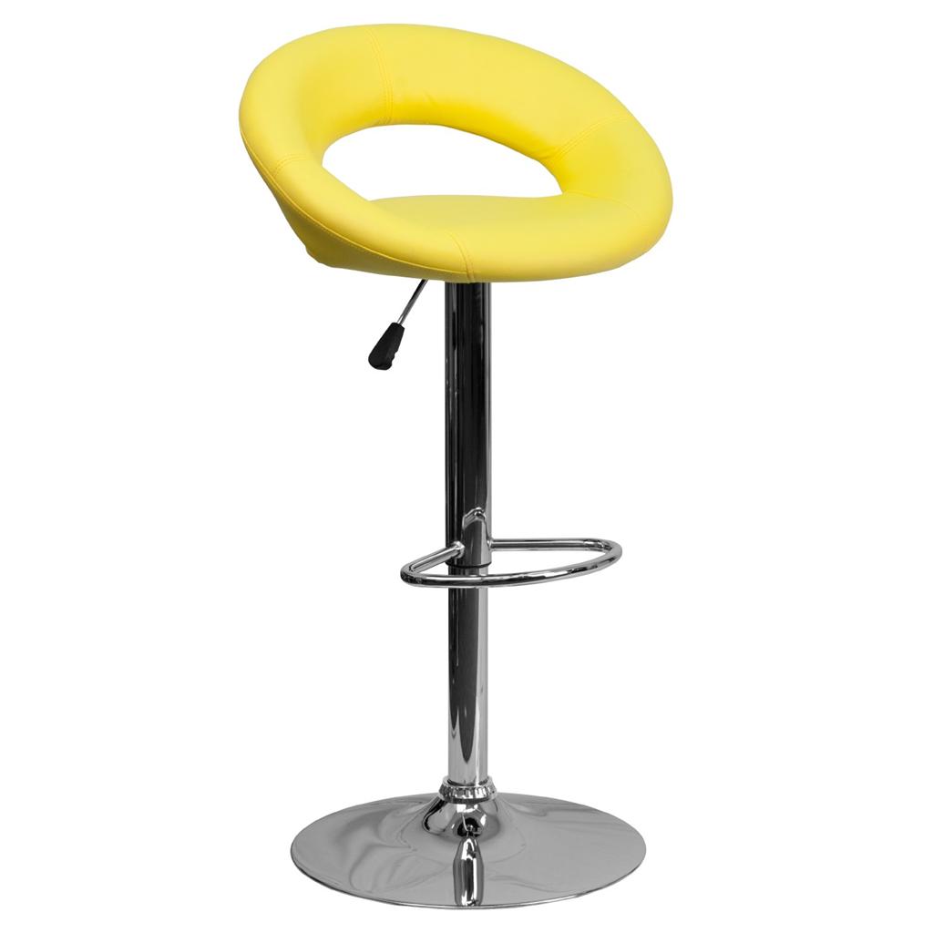Unique Modern Adjustable Height Bar Stool Chrome Swivel