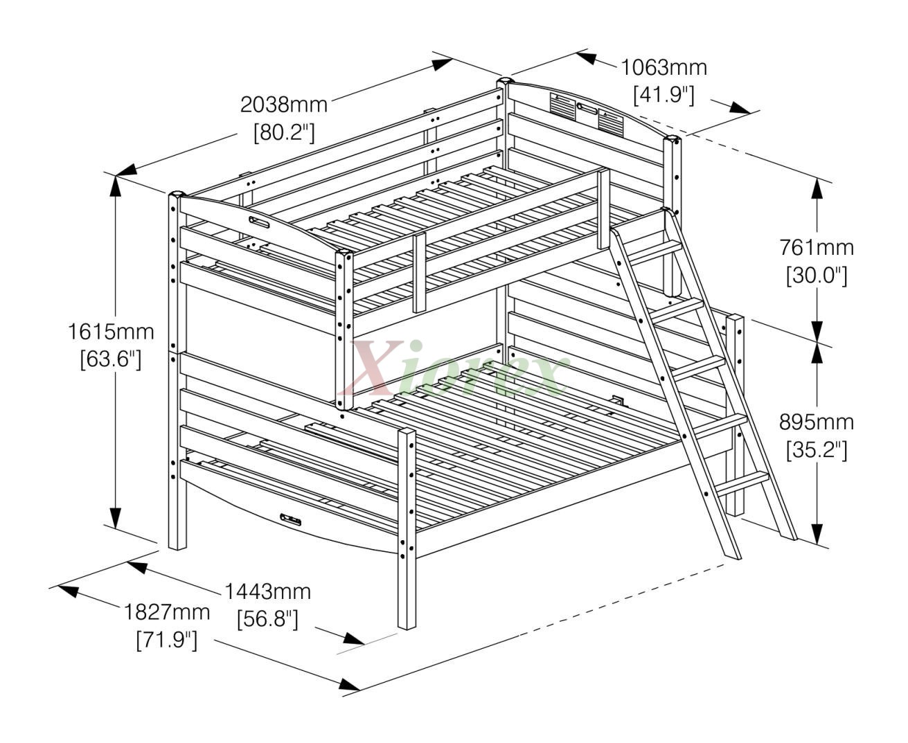 Double Bunk Beds Dimensions Best Home Design 2018